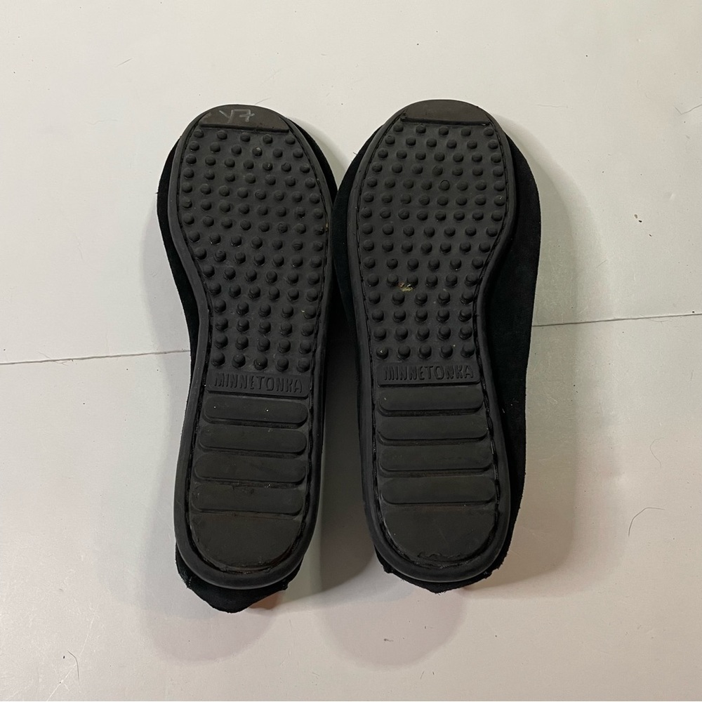 Minnetonka Moccasin Black Cheetah Leopard Print Dyed Calf Hair Moccasins Size 8 - Picture 6 of 7